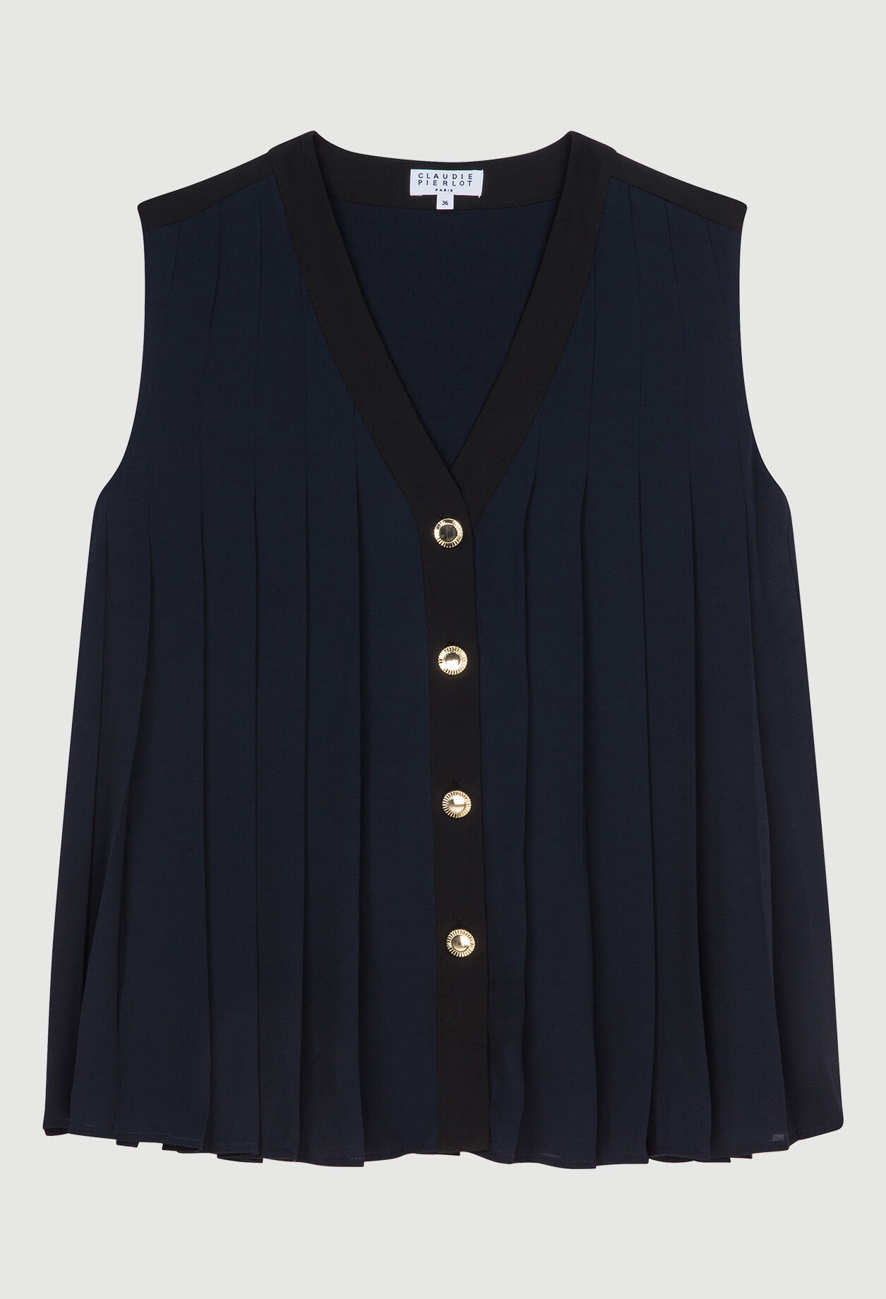 Pleated sleeveless top