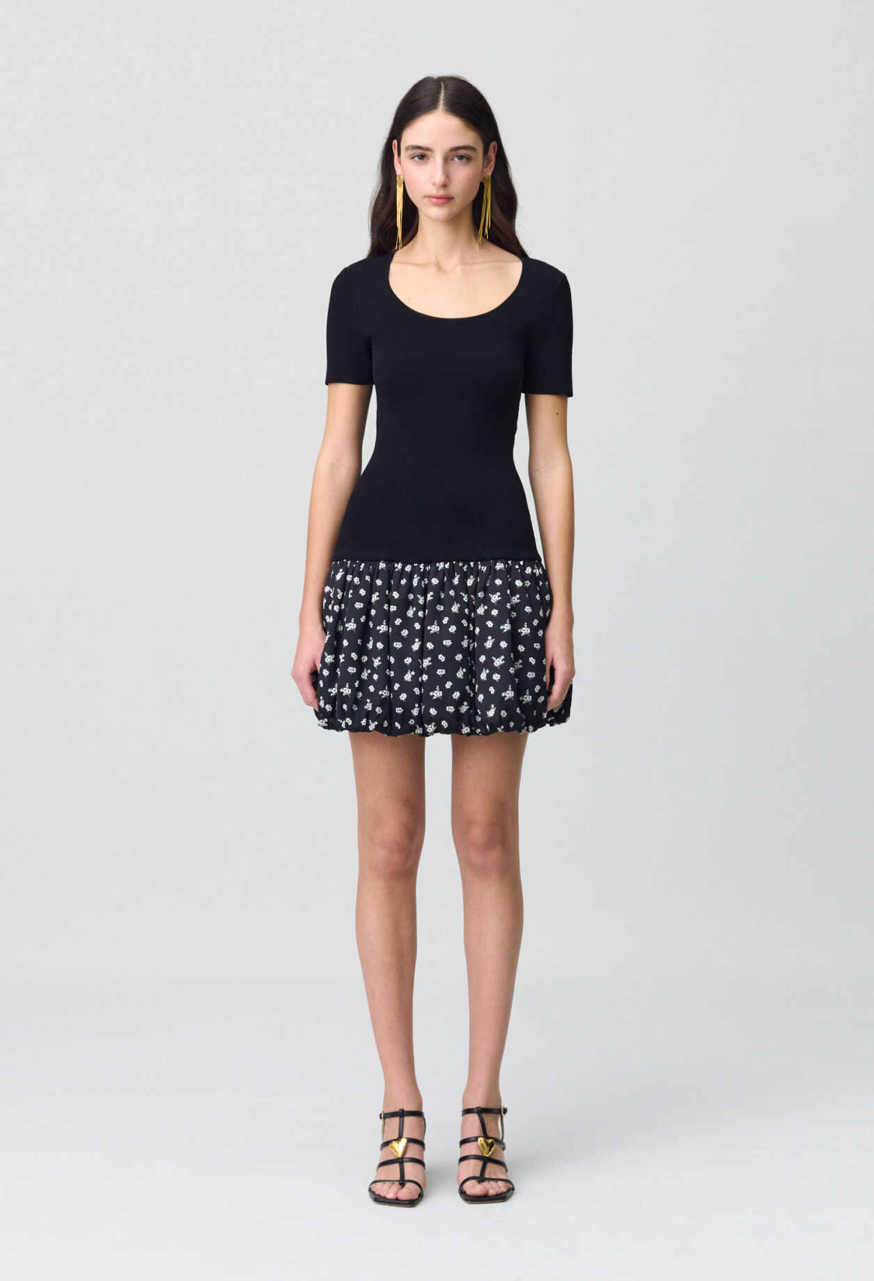 Short Bubble Dress with flowers