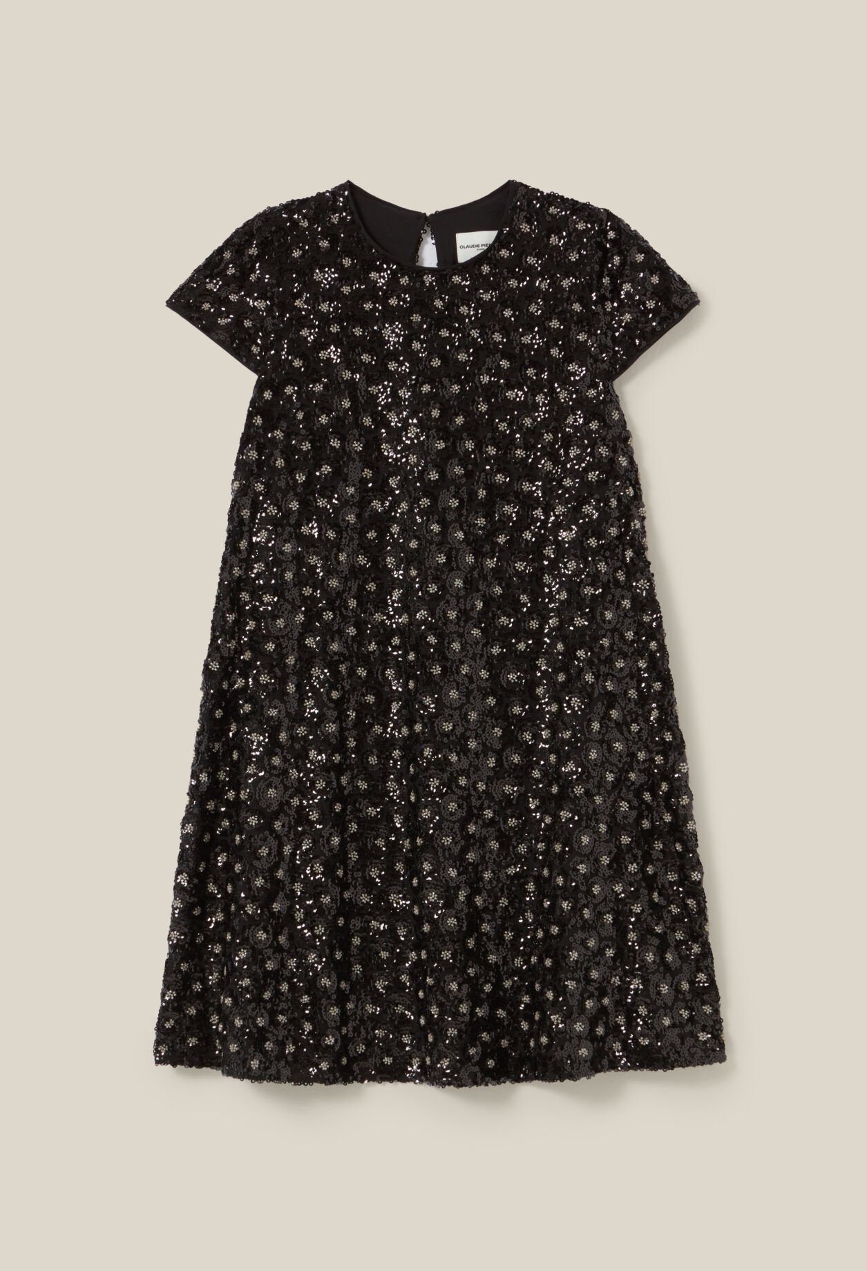 Embroidered babydoll mini dress