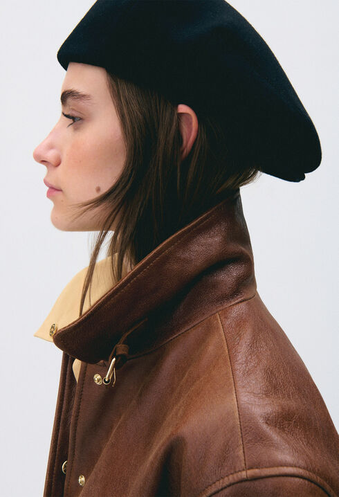 Oversized leather jacket