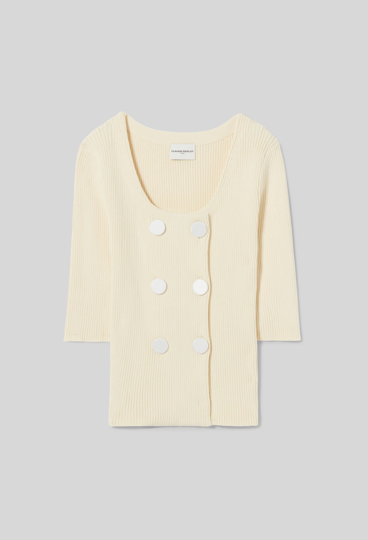 Round neck knitted cardigan