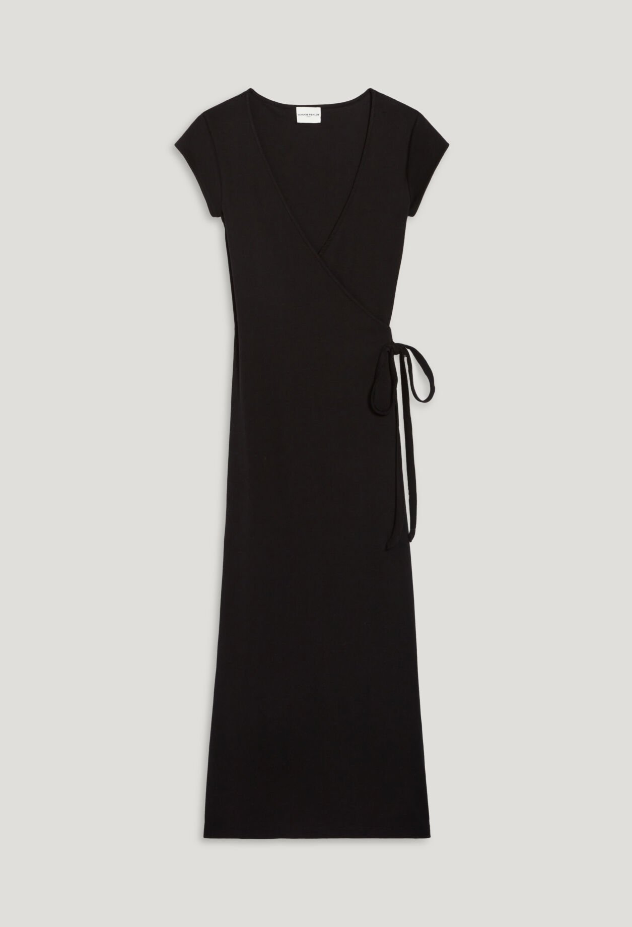 Black wrap midi dress