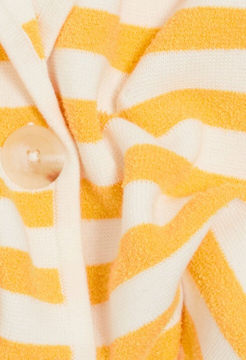 Short stripey terry cloth cardigan