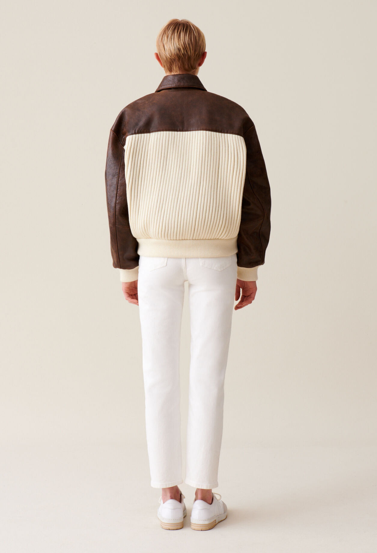 Brown two-tone bomber jacket