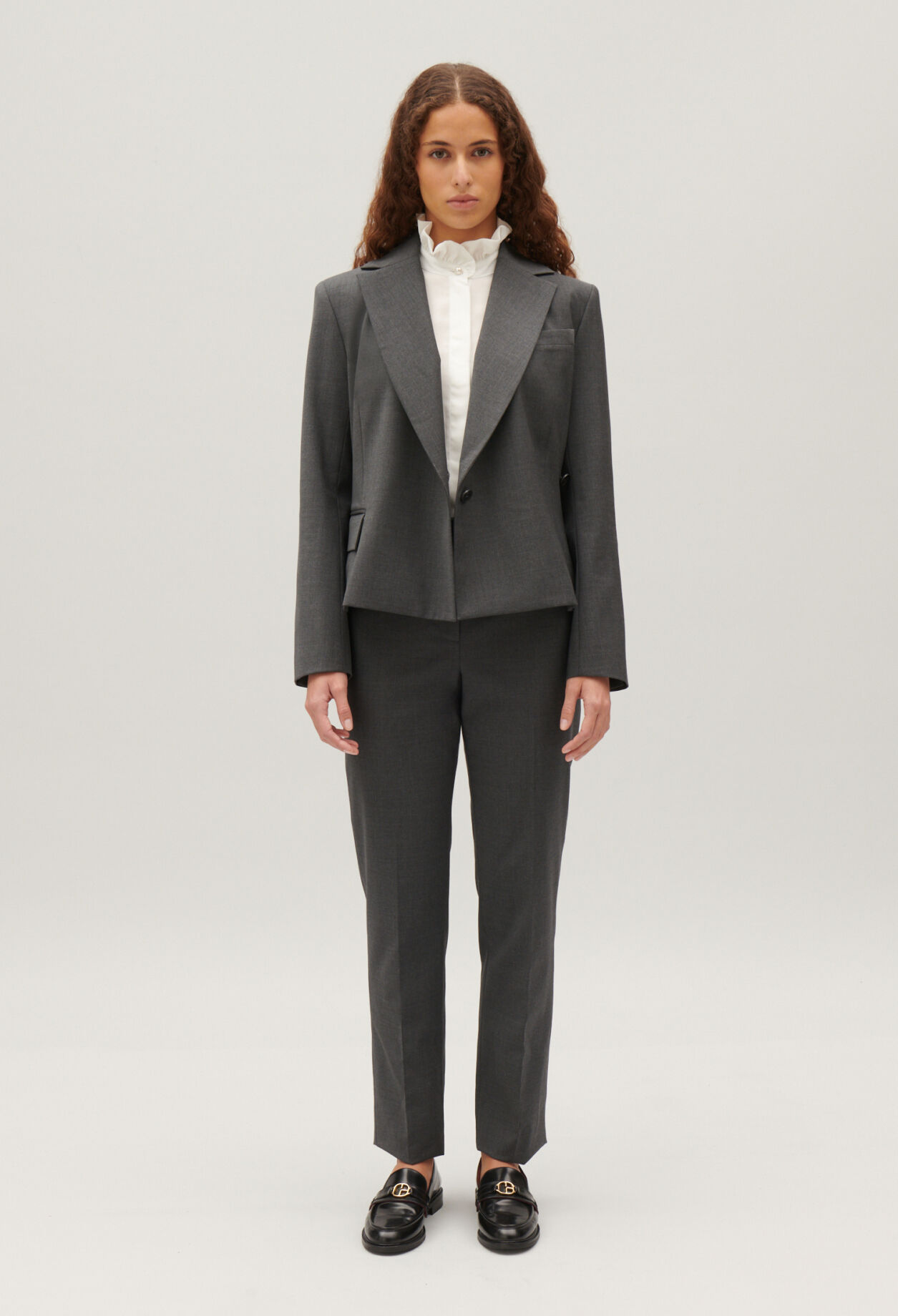 Flecked grey suit trousers