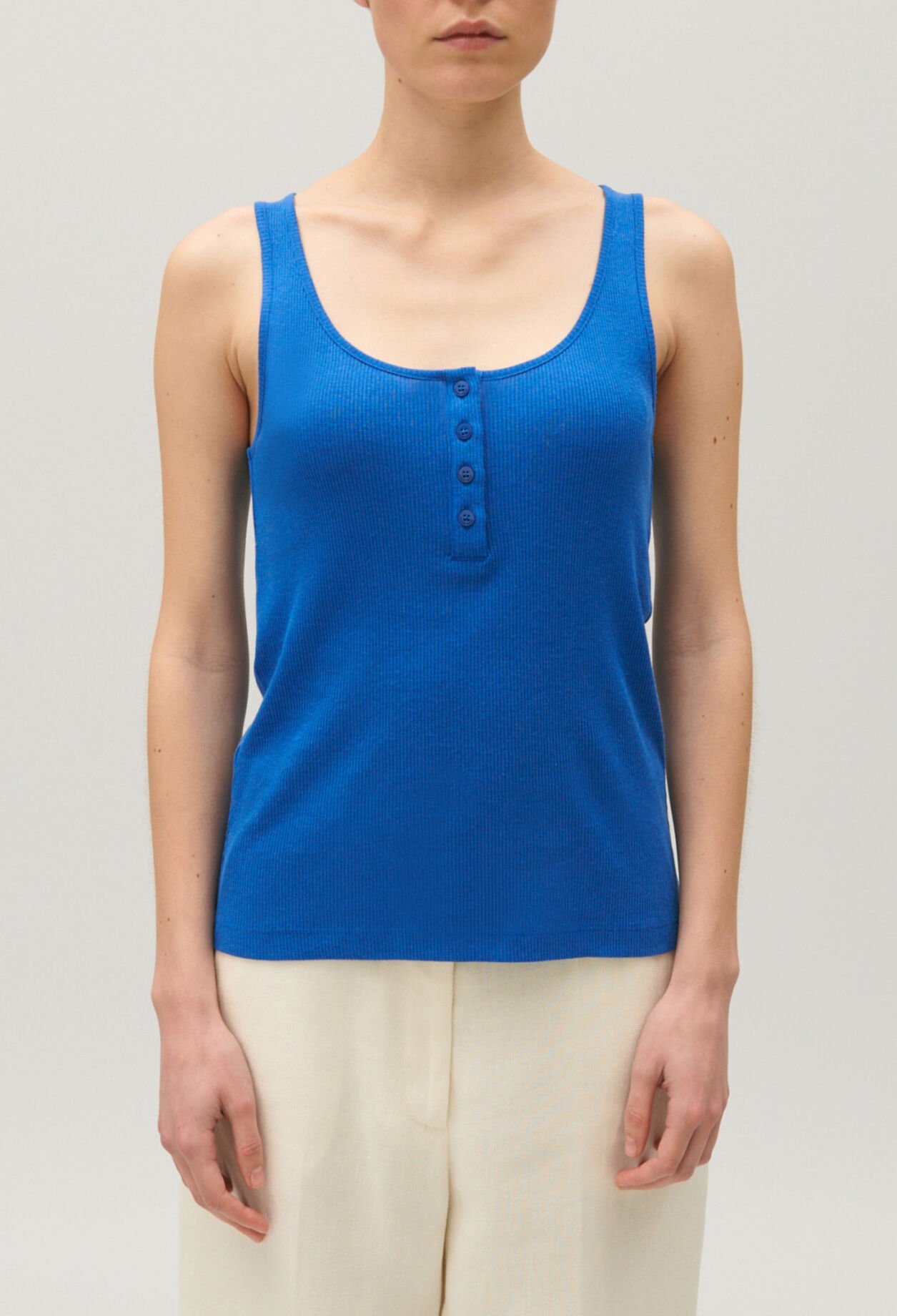 Blue buttoned vest