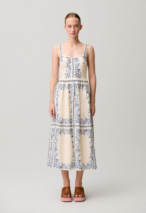 Printed linen dress