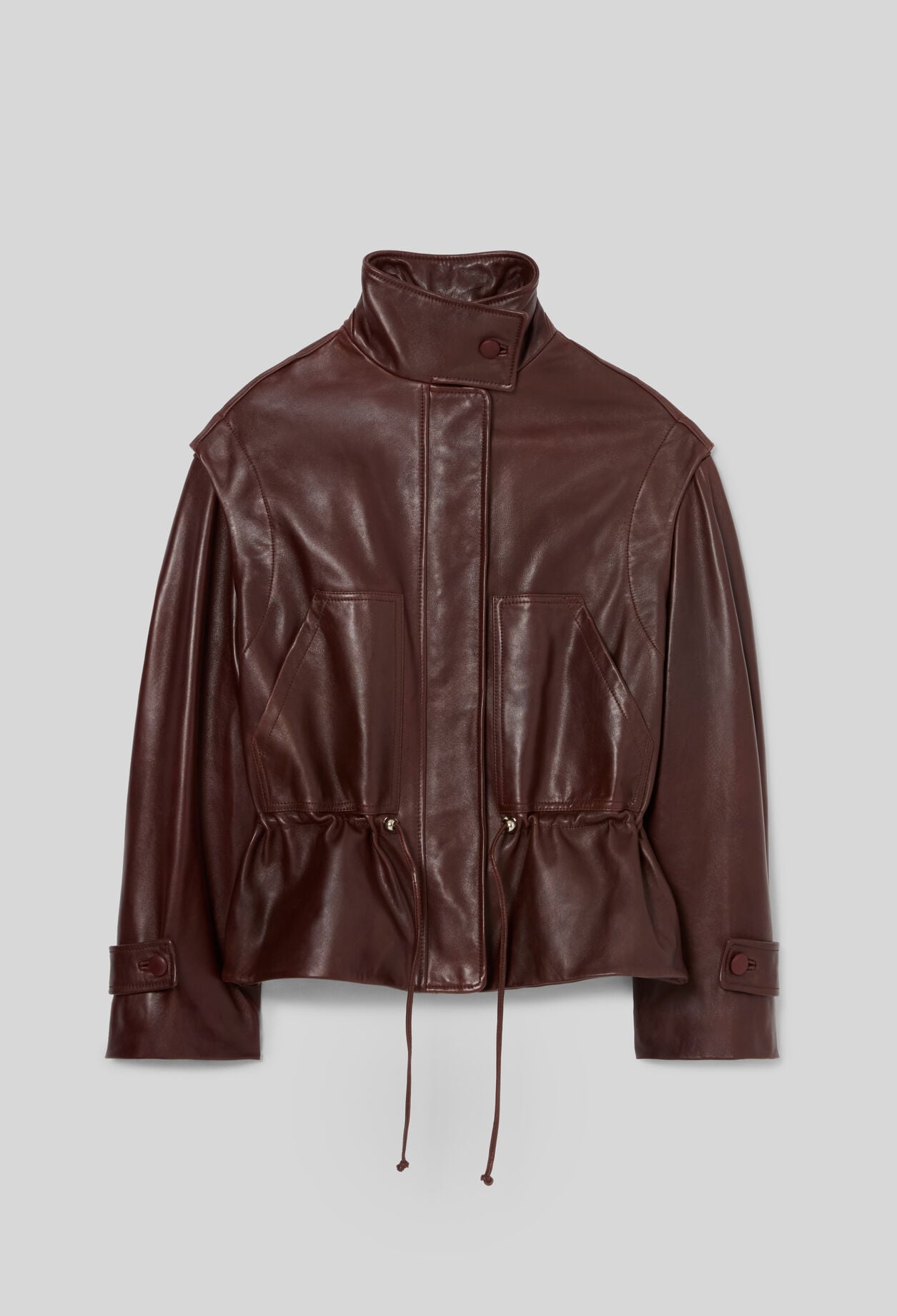 Wide-cut leather jacket