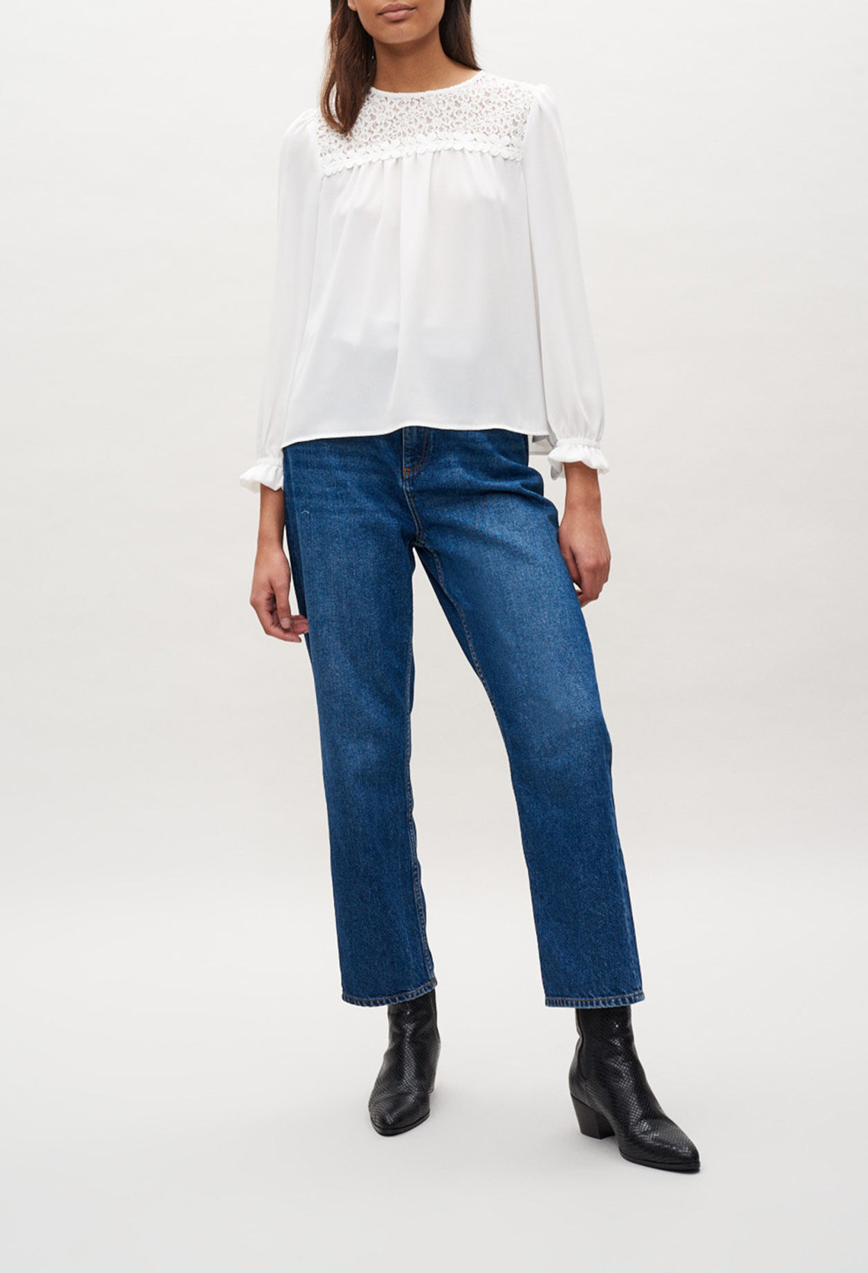 Guipure detail blouse.