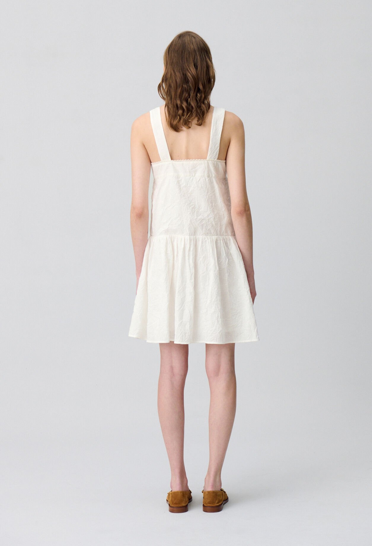 Short Dress with Embroidered Bodice