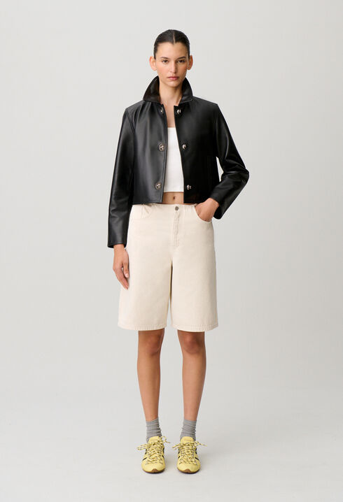 Cropped Leather Jacket