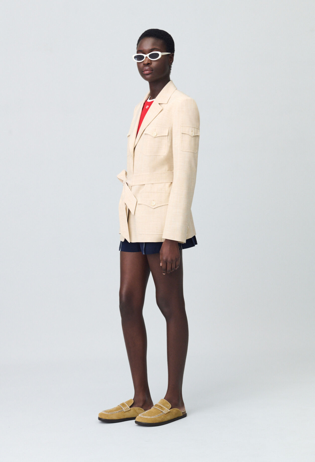 Belted safari jacket