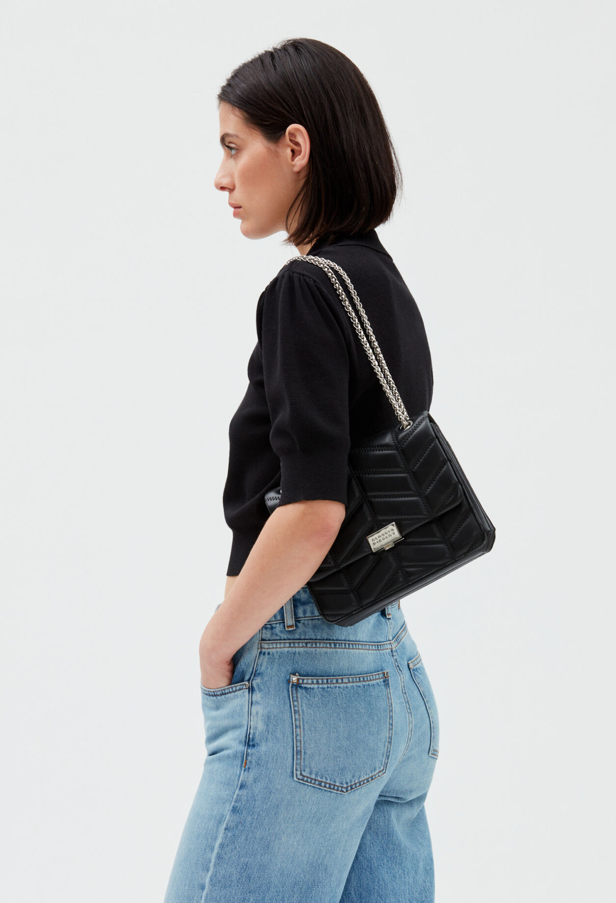 Gandbag with leather flap for women | Claudie Pierlot