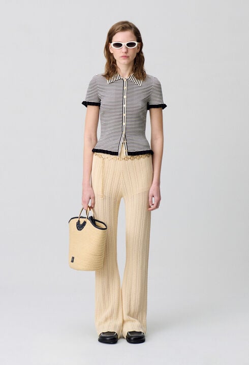 Crochet Detail Flowing Trousers