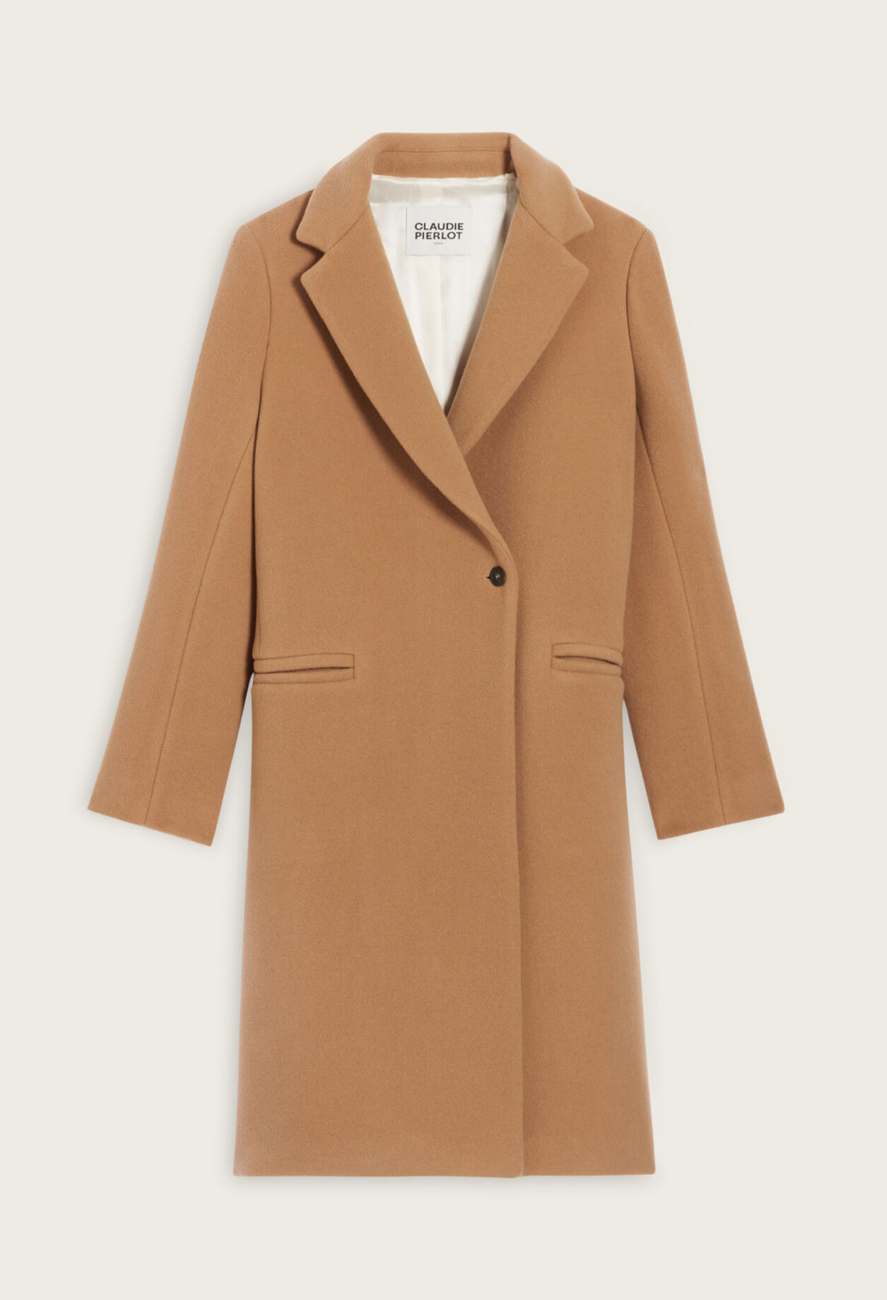 Mid-length wool blend coat