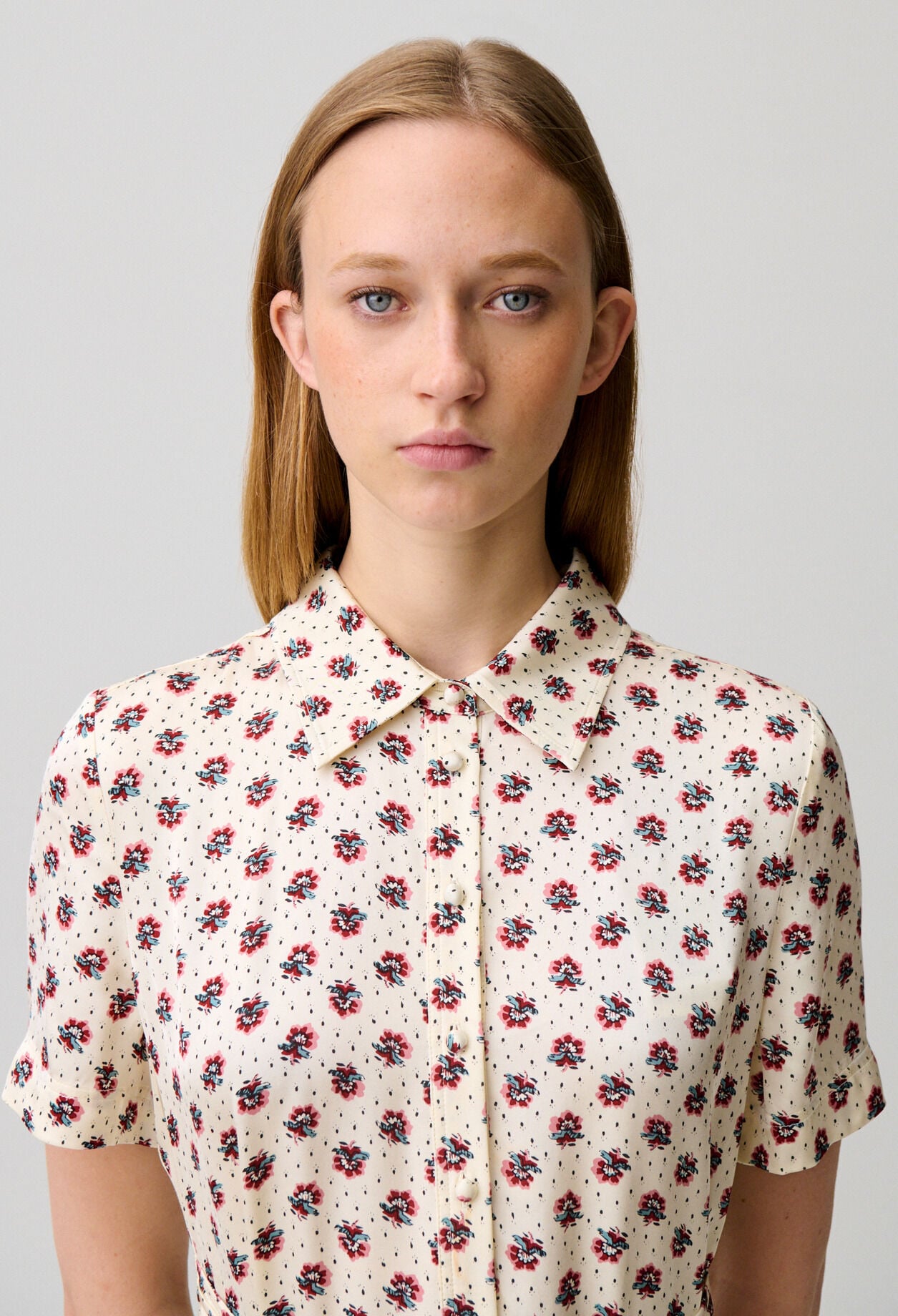 Floral print satin dress