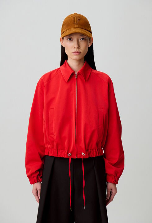 Short satin jacket