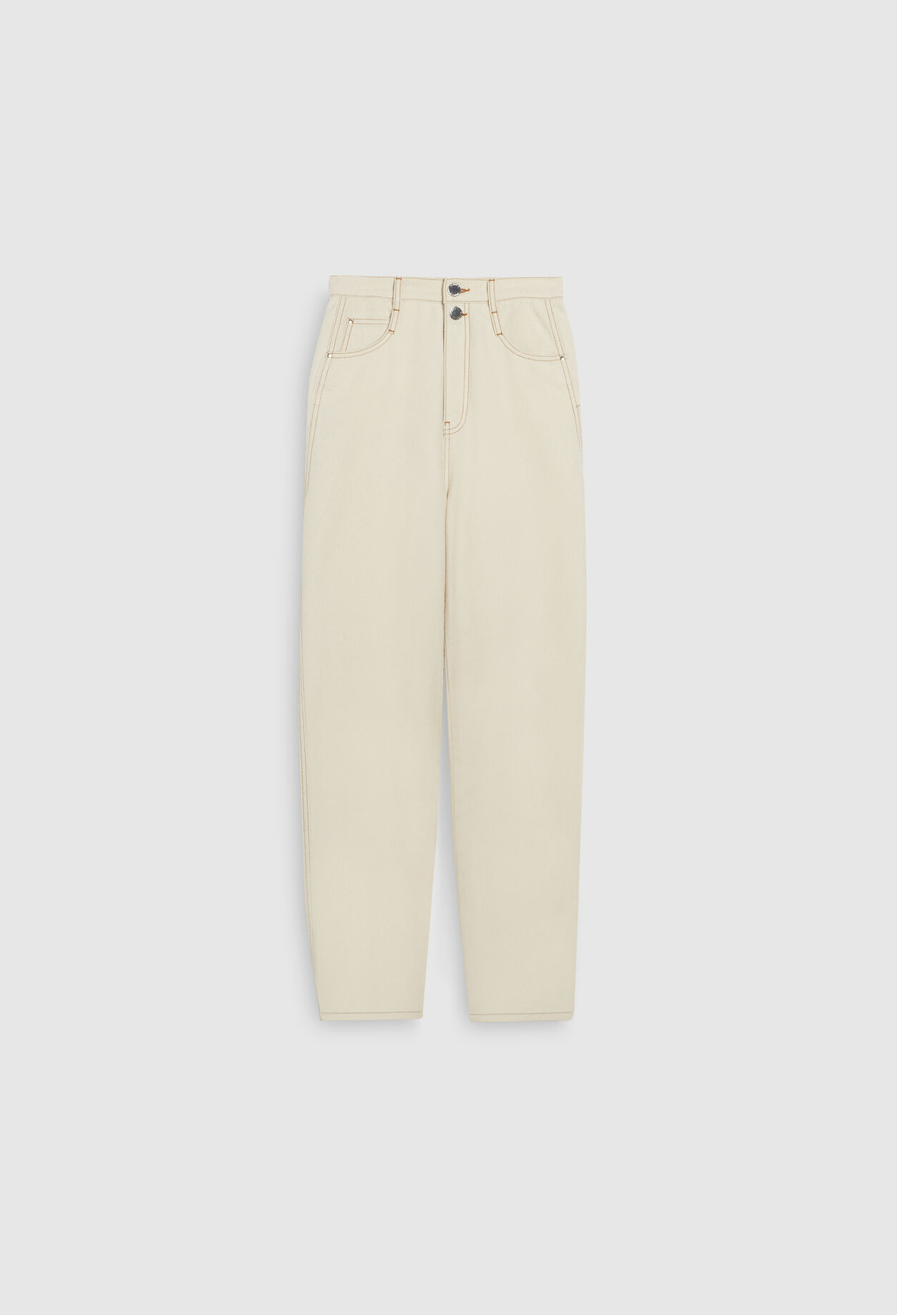 Beige ecowash denim jeans