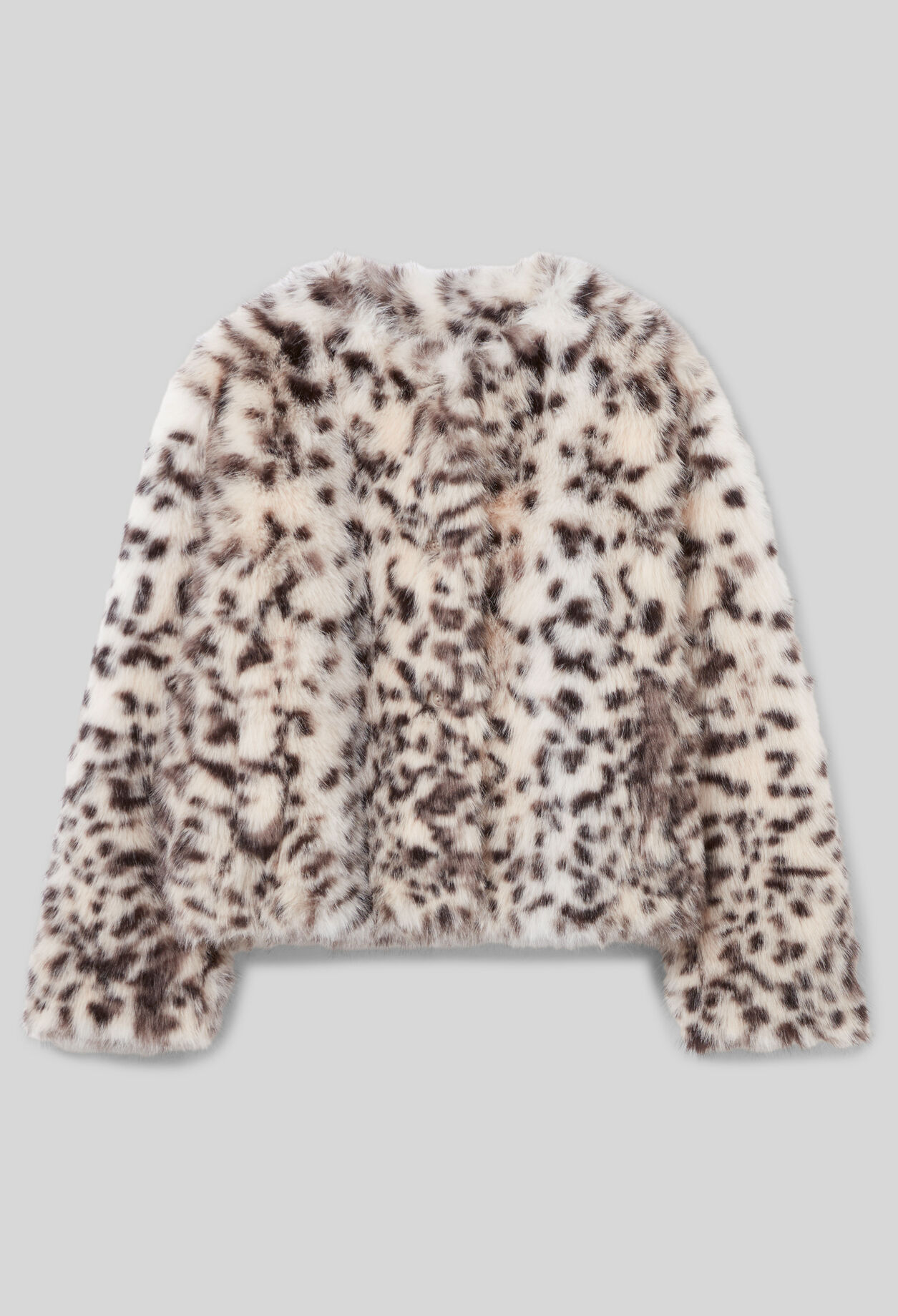 Leopard faux fur coat