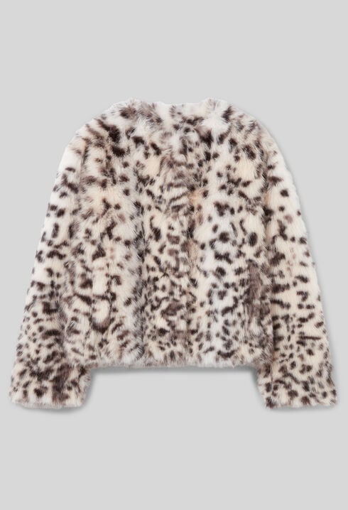 Leopard faux fur coat