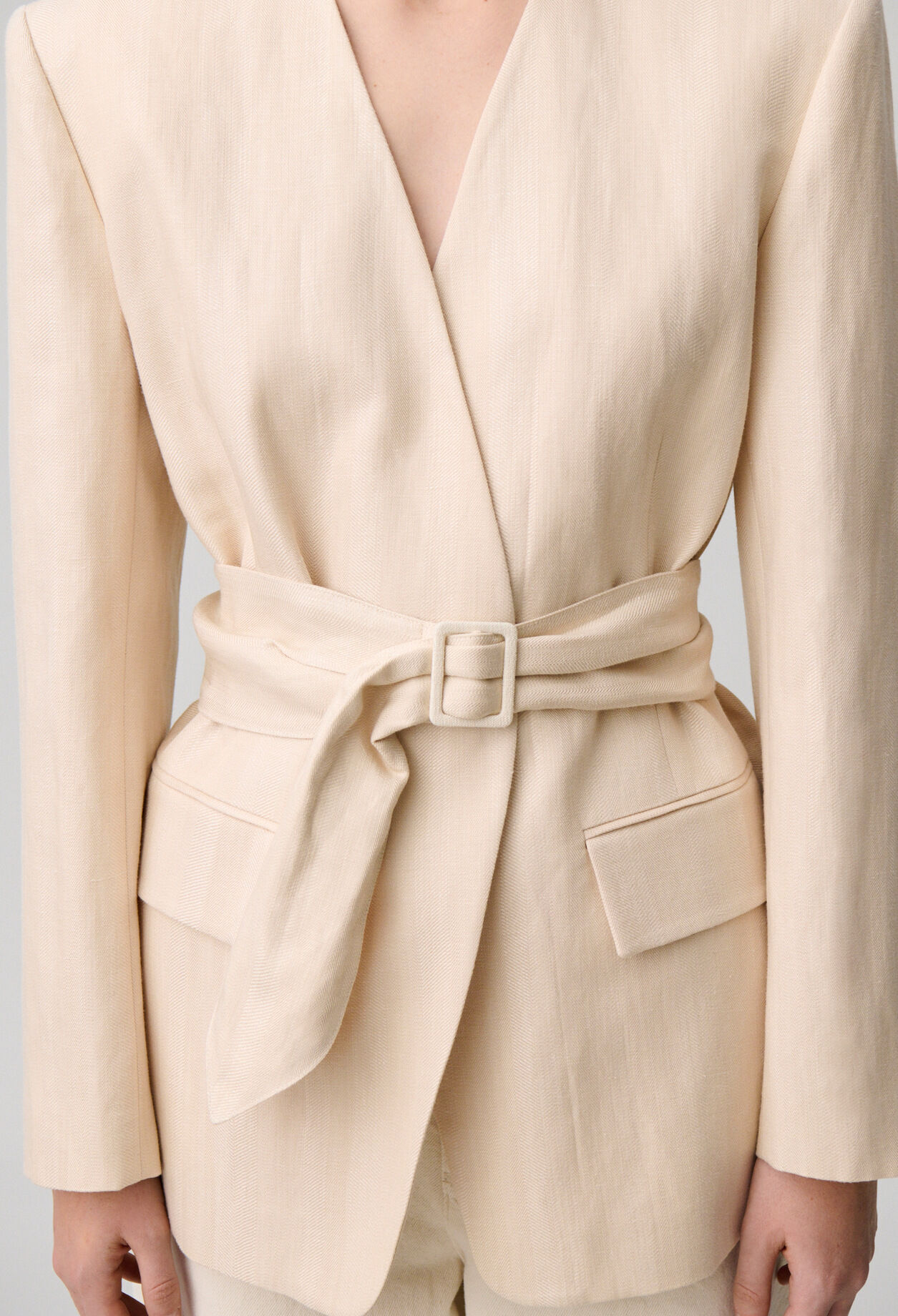 Kimono-collar tailored jacket