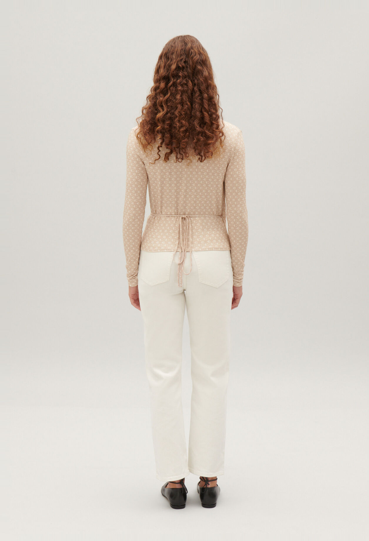 Beige wrap top