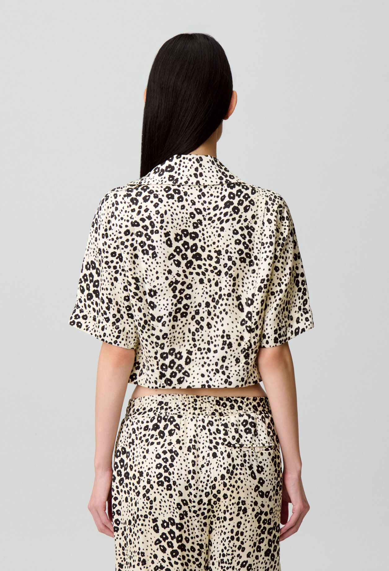 Animal print satin shirt