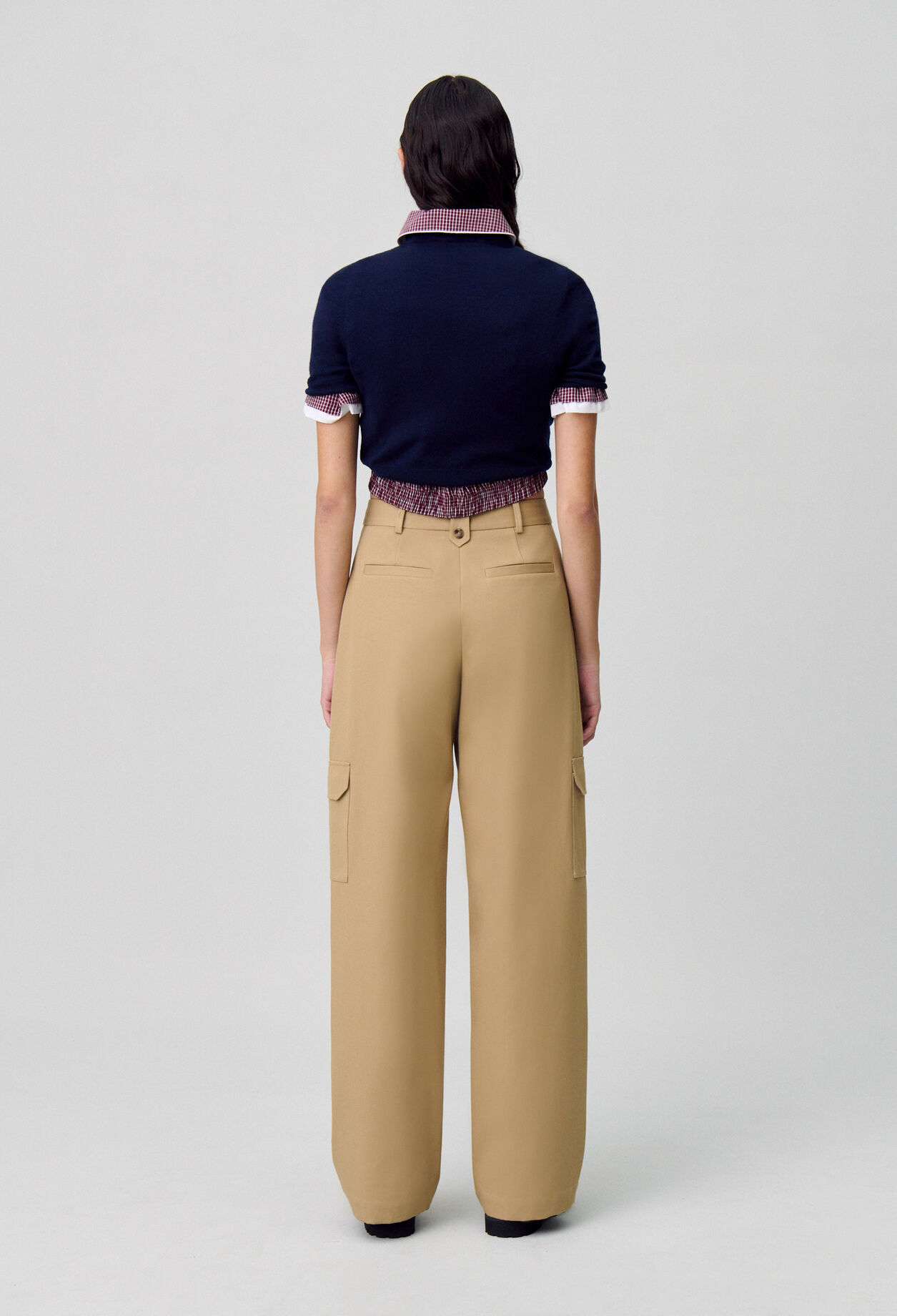Wide-Leg Straight Cargo Trousers