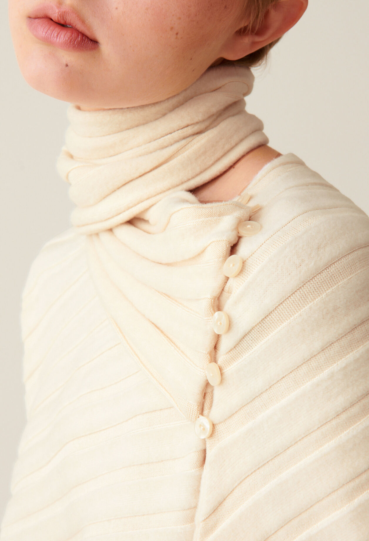 Jumper with removable scarf