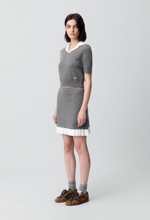 Short Skirt in Fine Knit Fabric