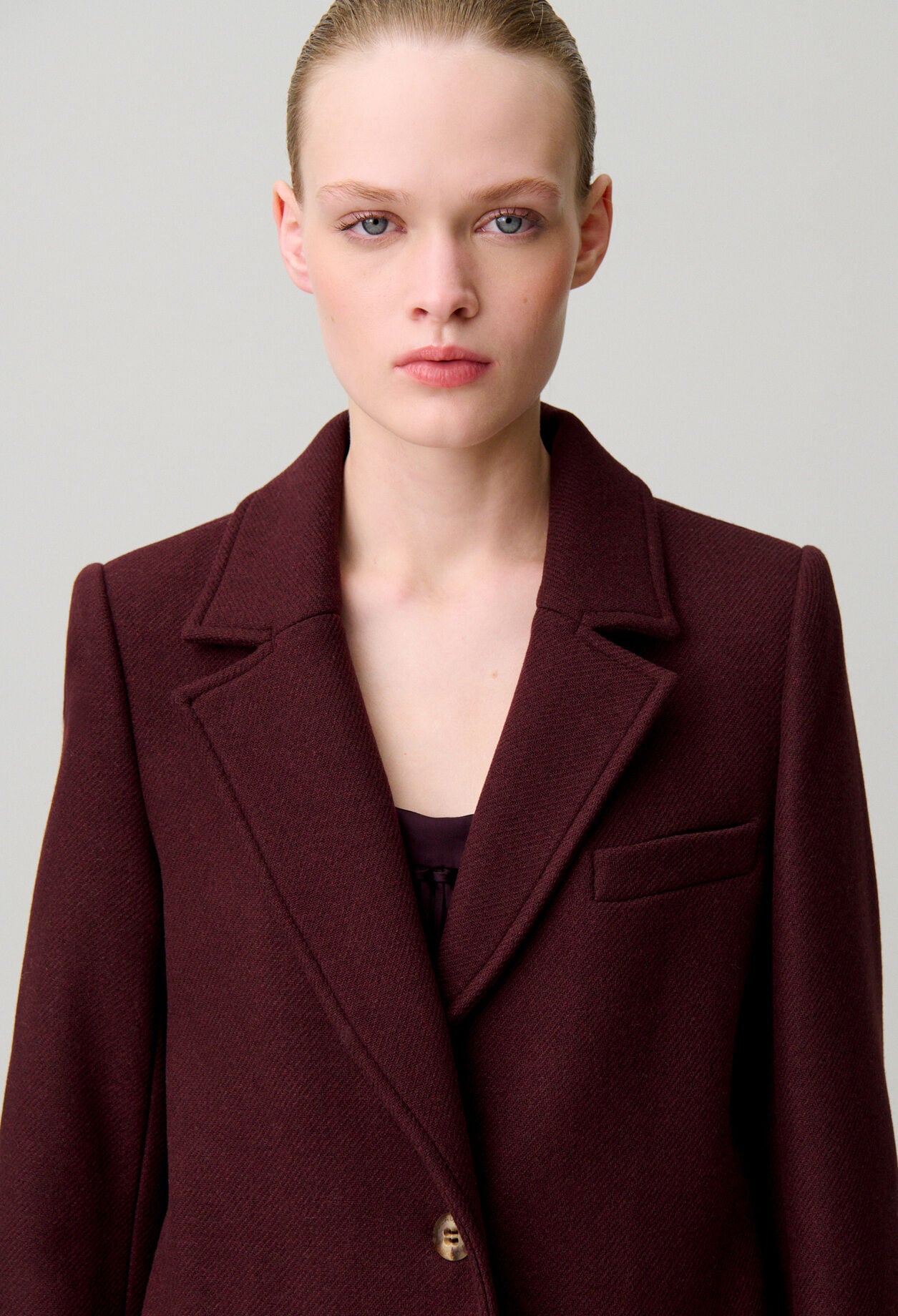 Long wool blend coat