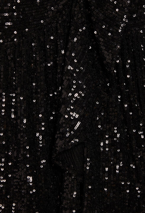 Short black dress with sequins