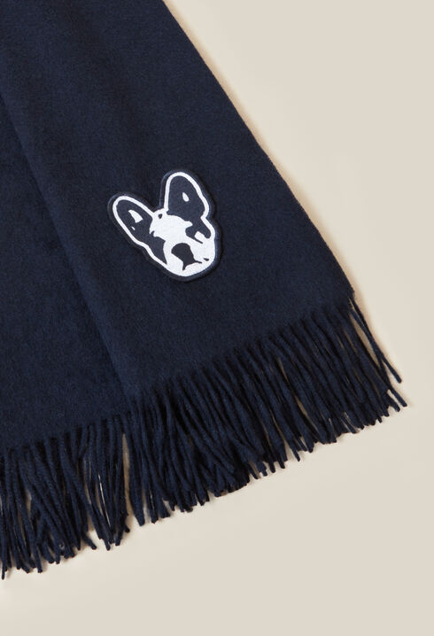 Jean Toto wool scarf with fringes
