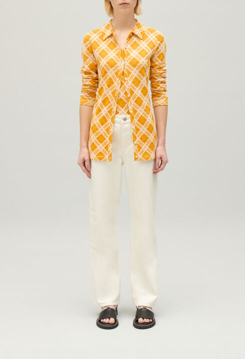 Yellow checked cardigan