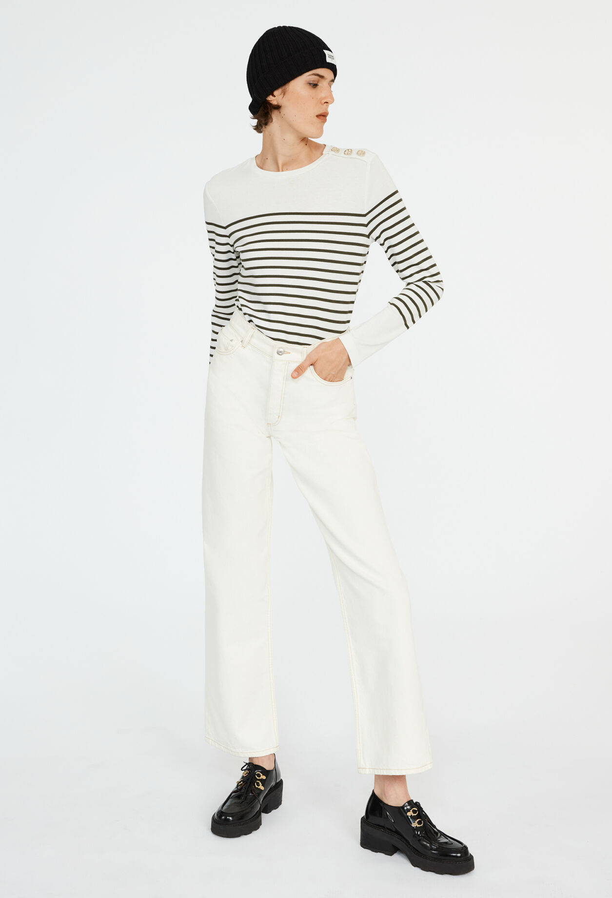 Breton t-shirt with buttons