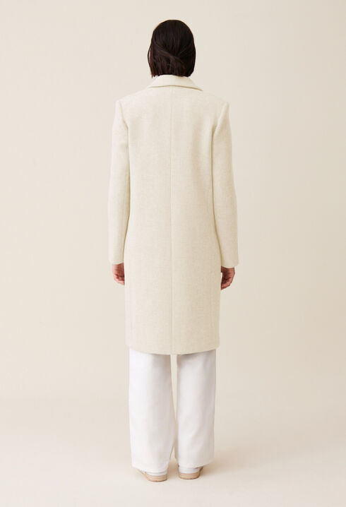 Tailored ecru mid-length coat