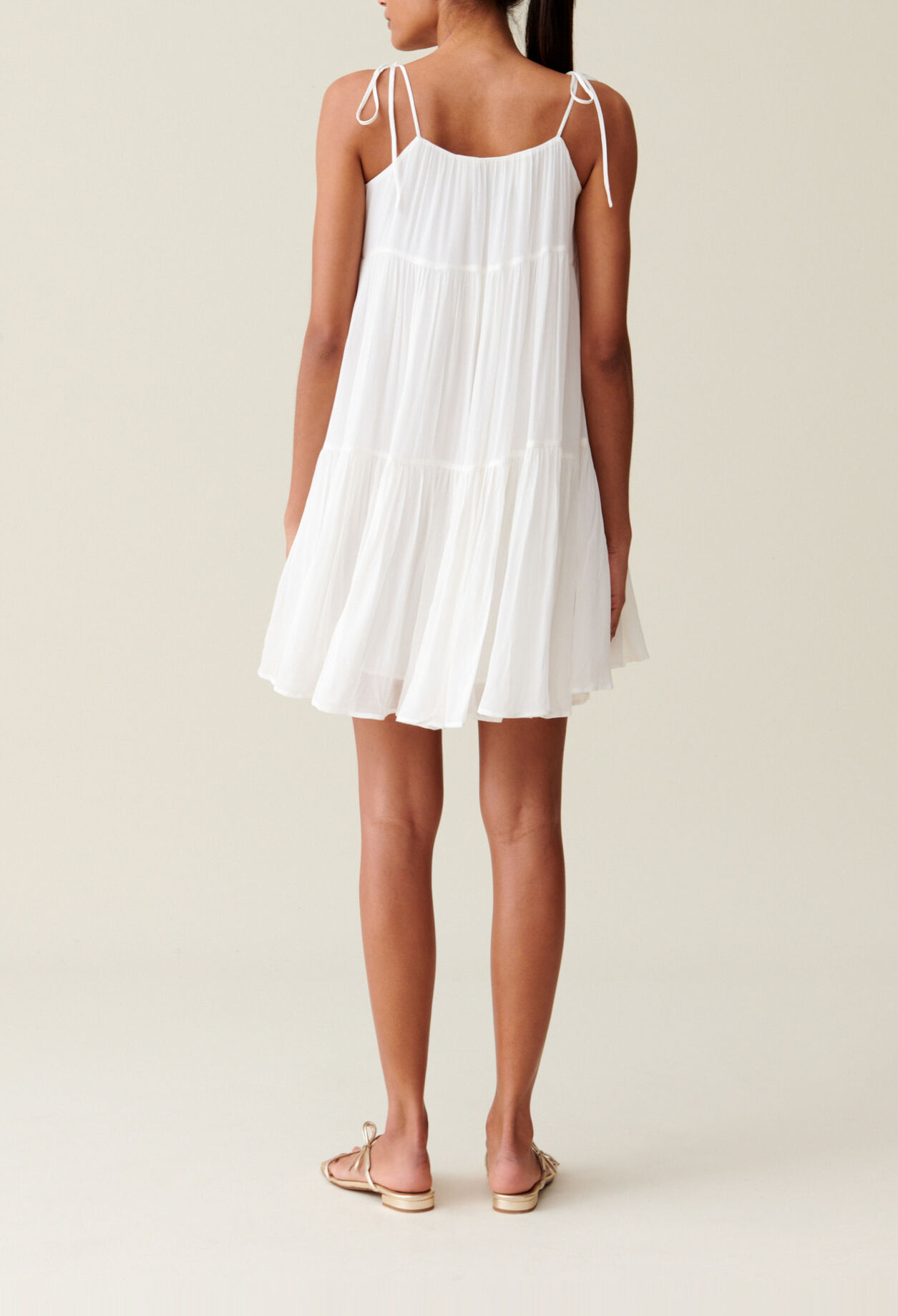 Ecru Babydoll Mini Dress