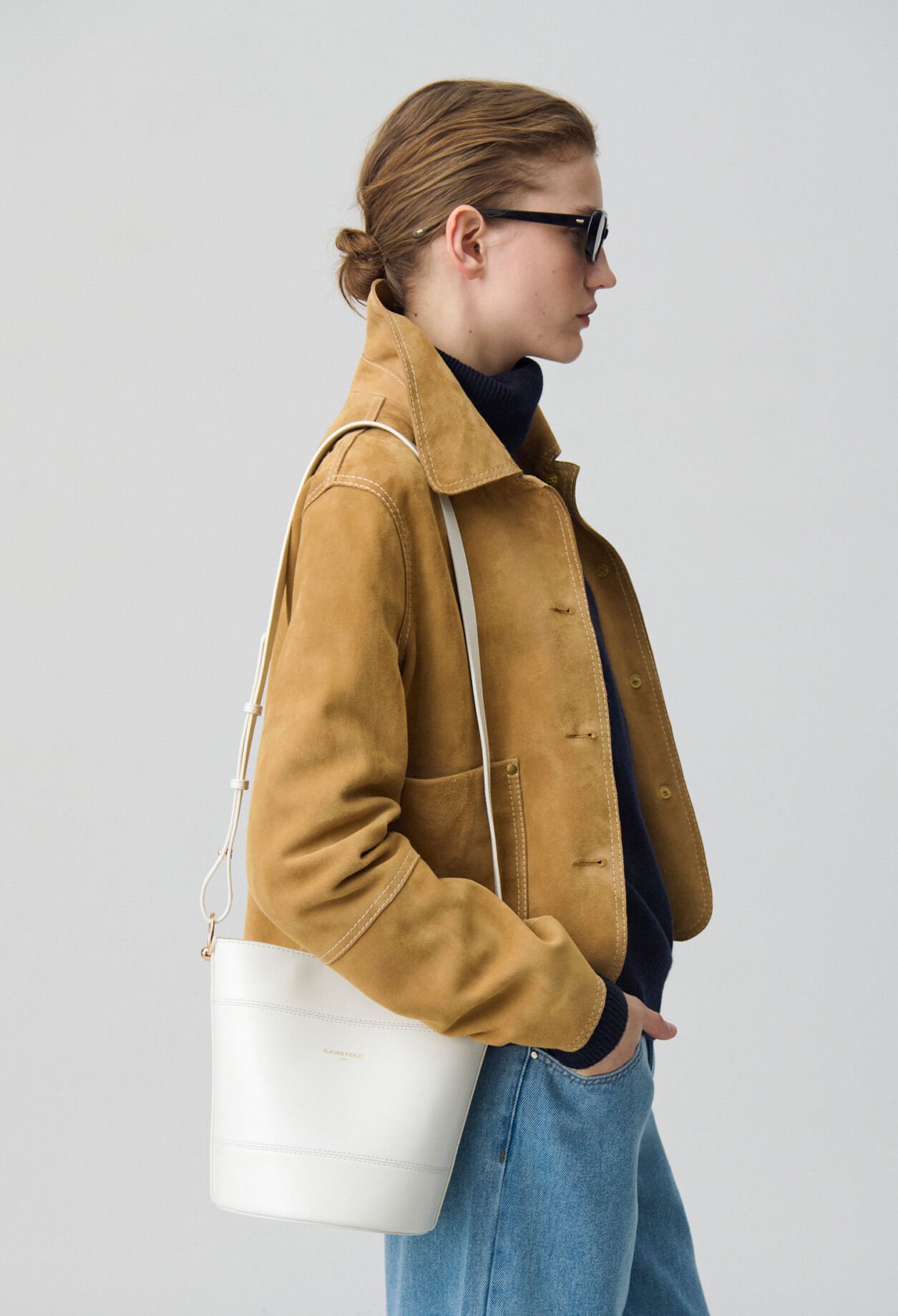 Solveig leather bucket bag