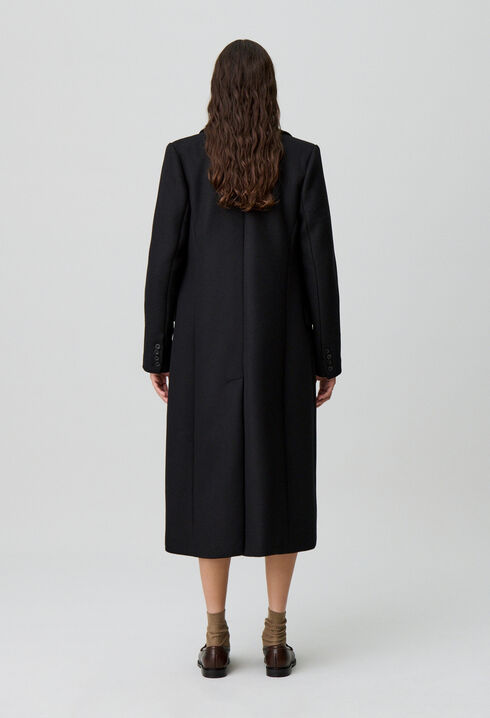 Long straight wool coat