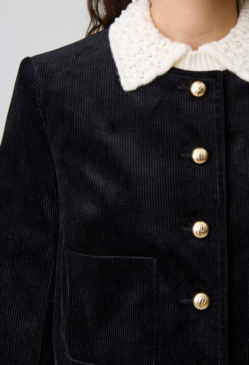 Short Velvet Boxy Jacket