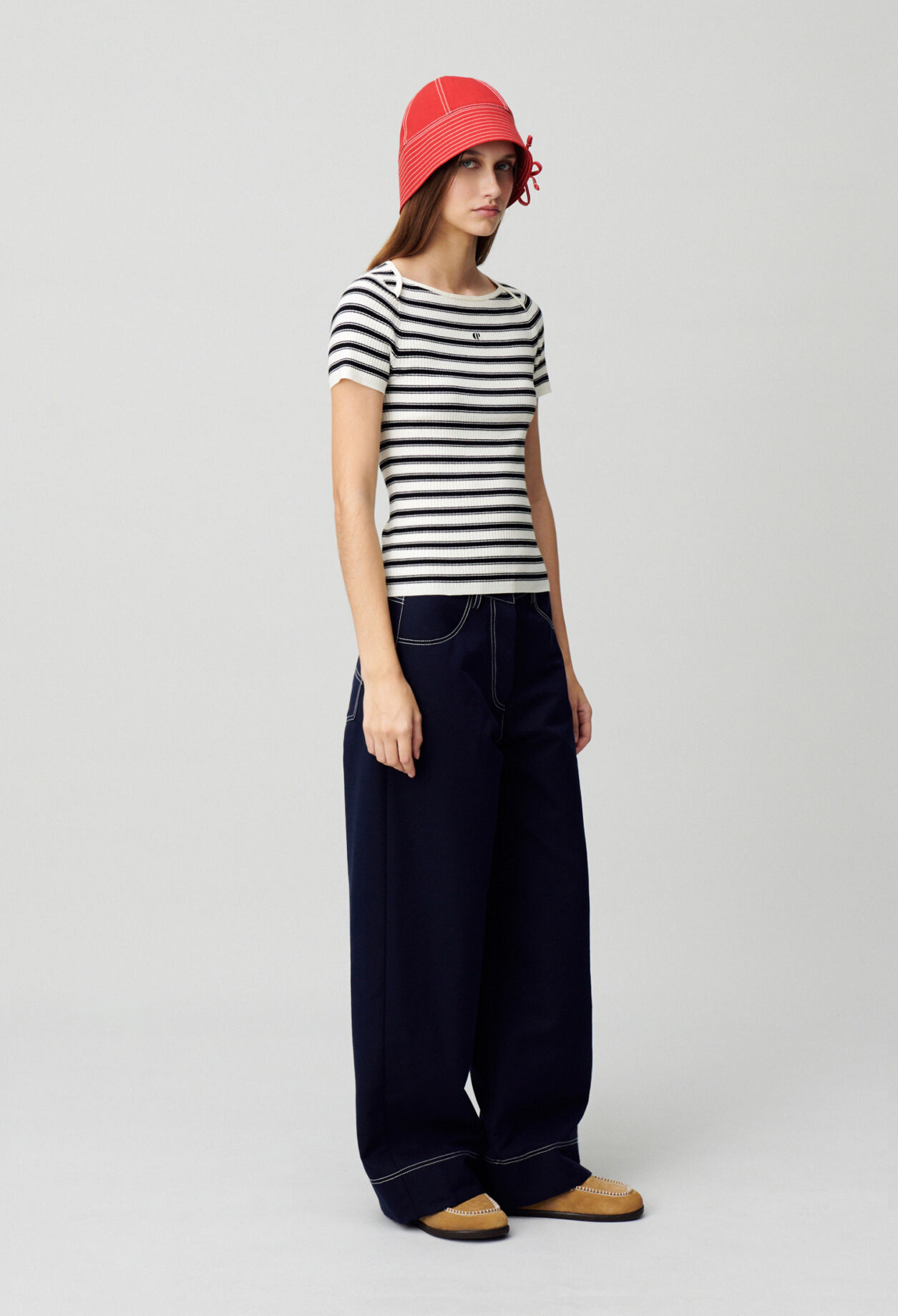 Fine-Knit Breton Stripe Top