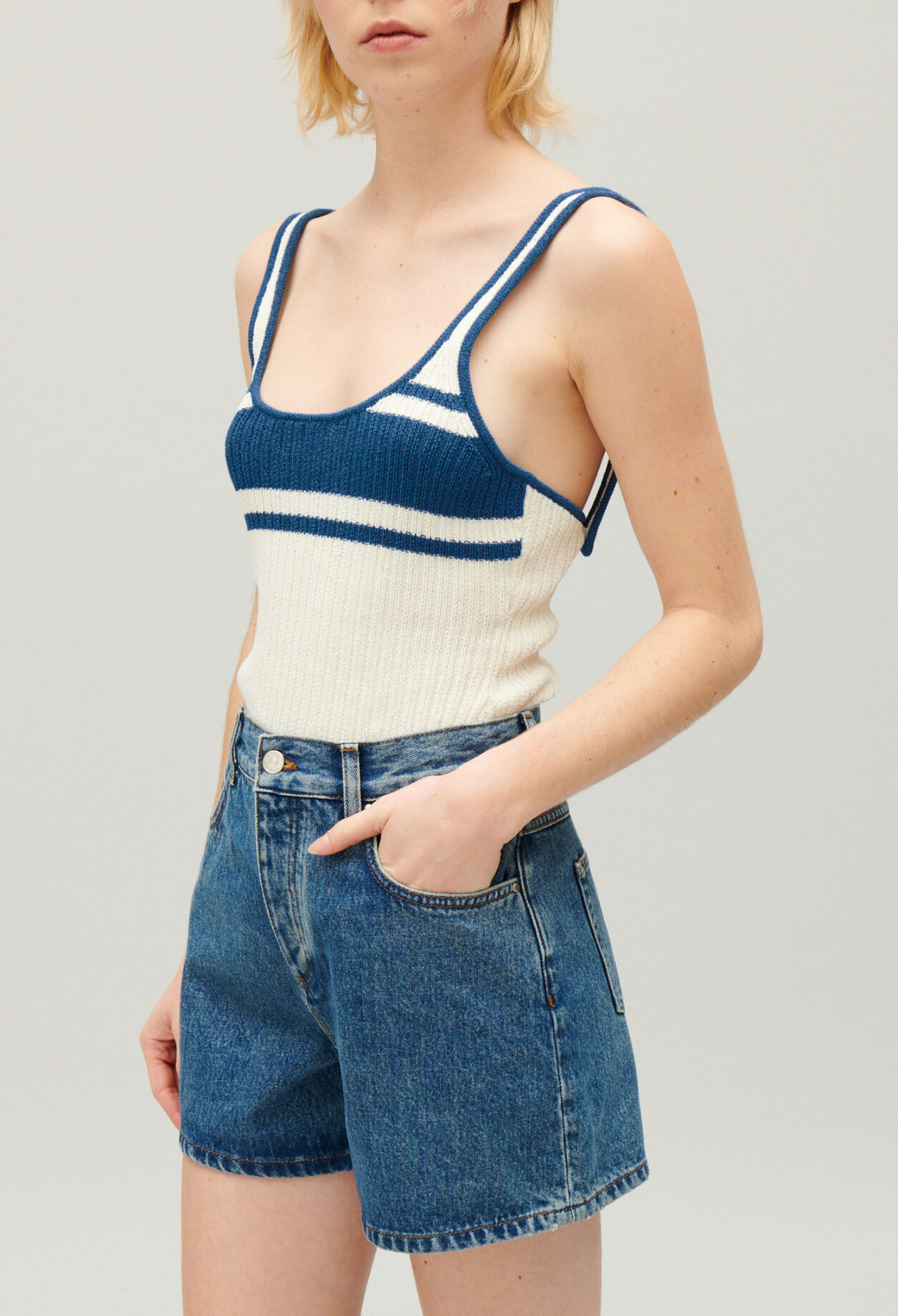 Cream knitted vest top