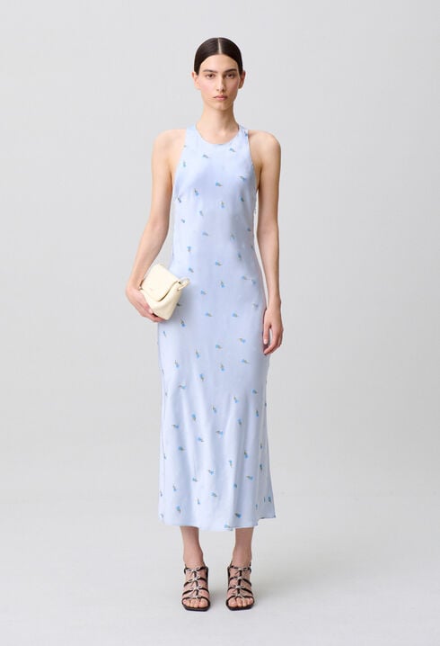 Satin Open-Back Dress