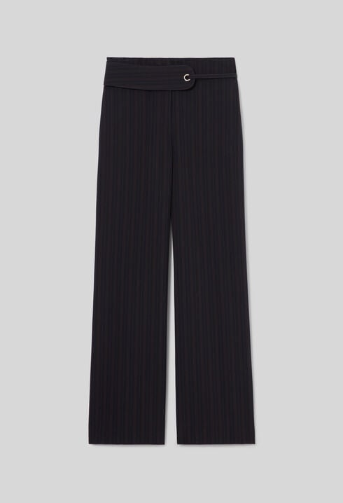 Straight striped trousers