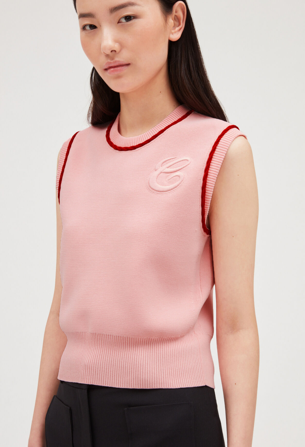 Sleeveless knitted jumper clearance