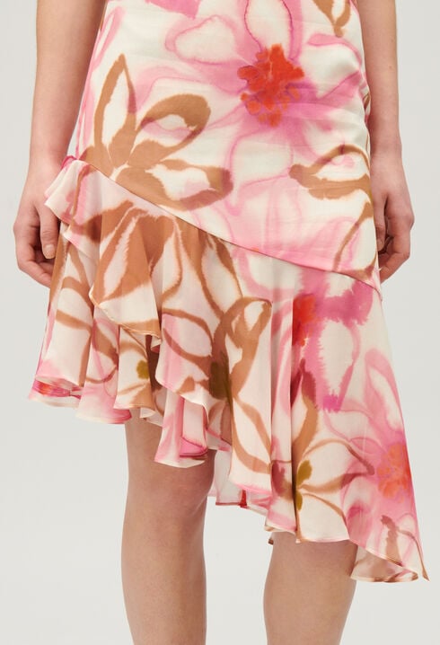 Silk printed midi dress