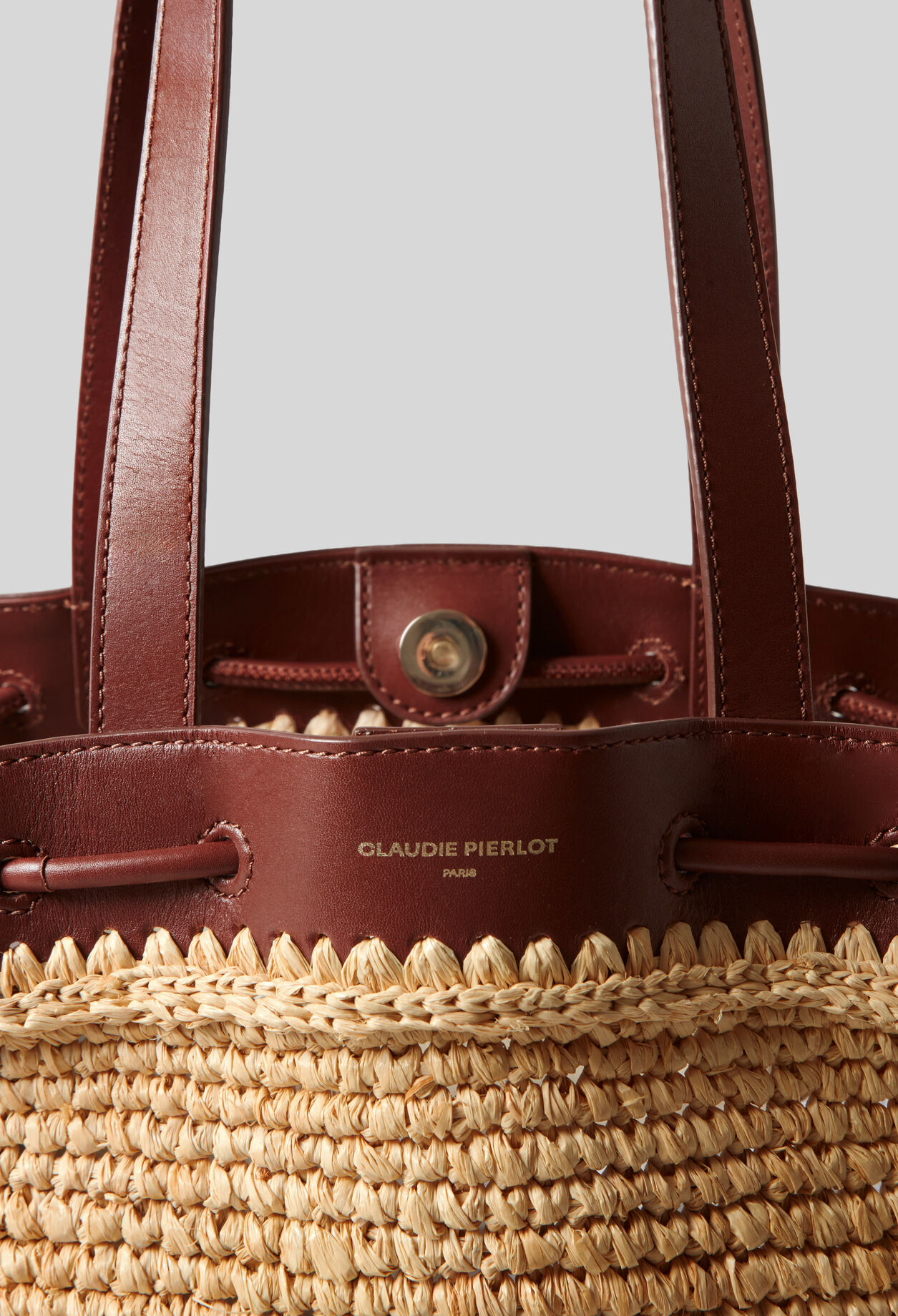 Raffia and leather basket for women | Claudie Pierlot