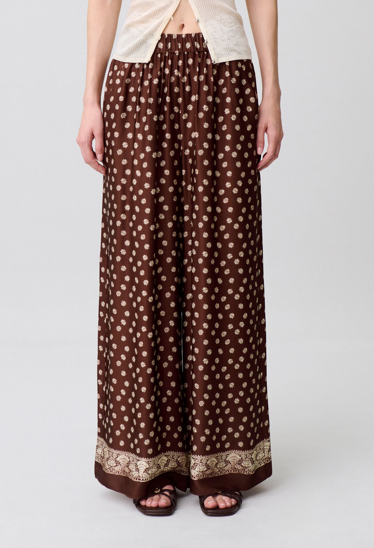 Printed flowy trousers