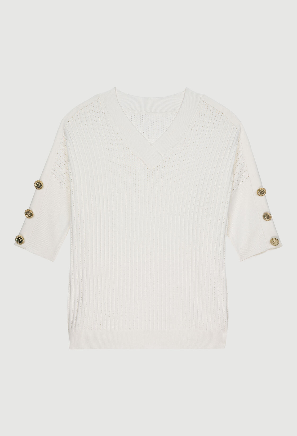 Buttoned jumper with mid-length sleeves