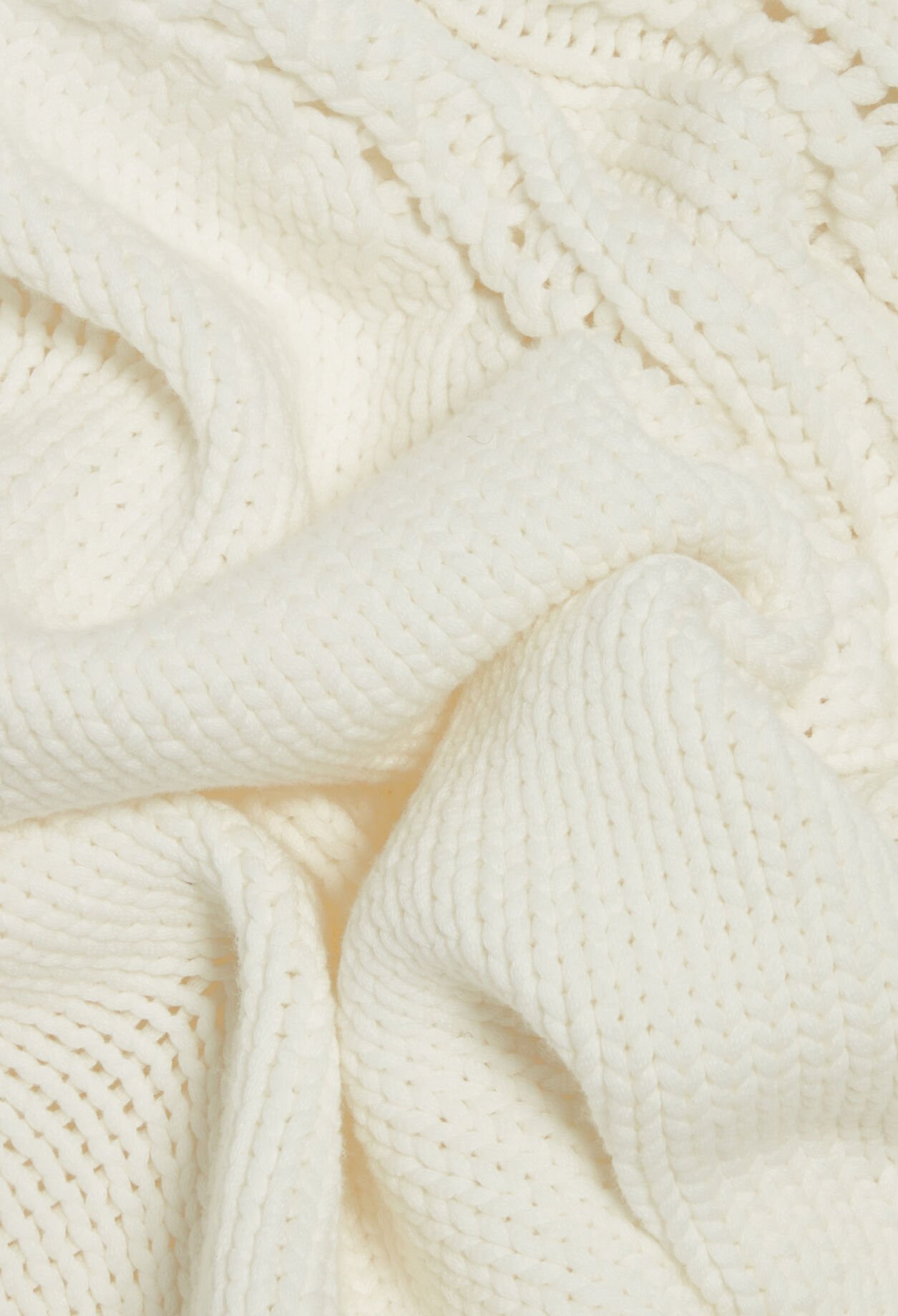 Short ecru asymmetric knitted dress